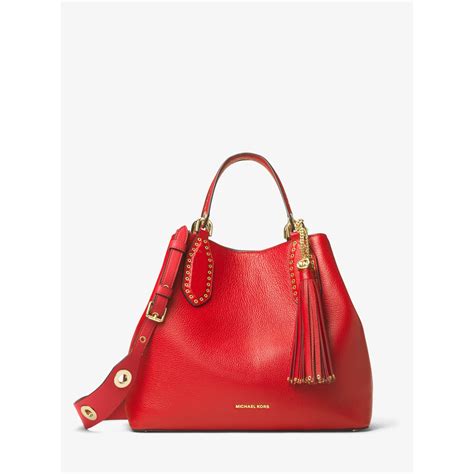 michael kors big red bag|Michael Kors red shoulder bag.